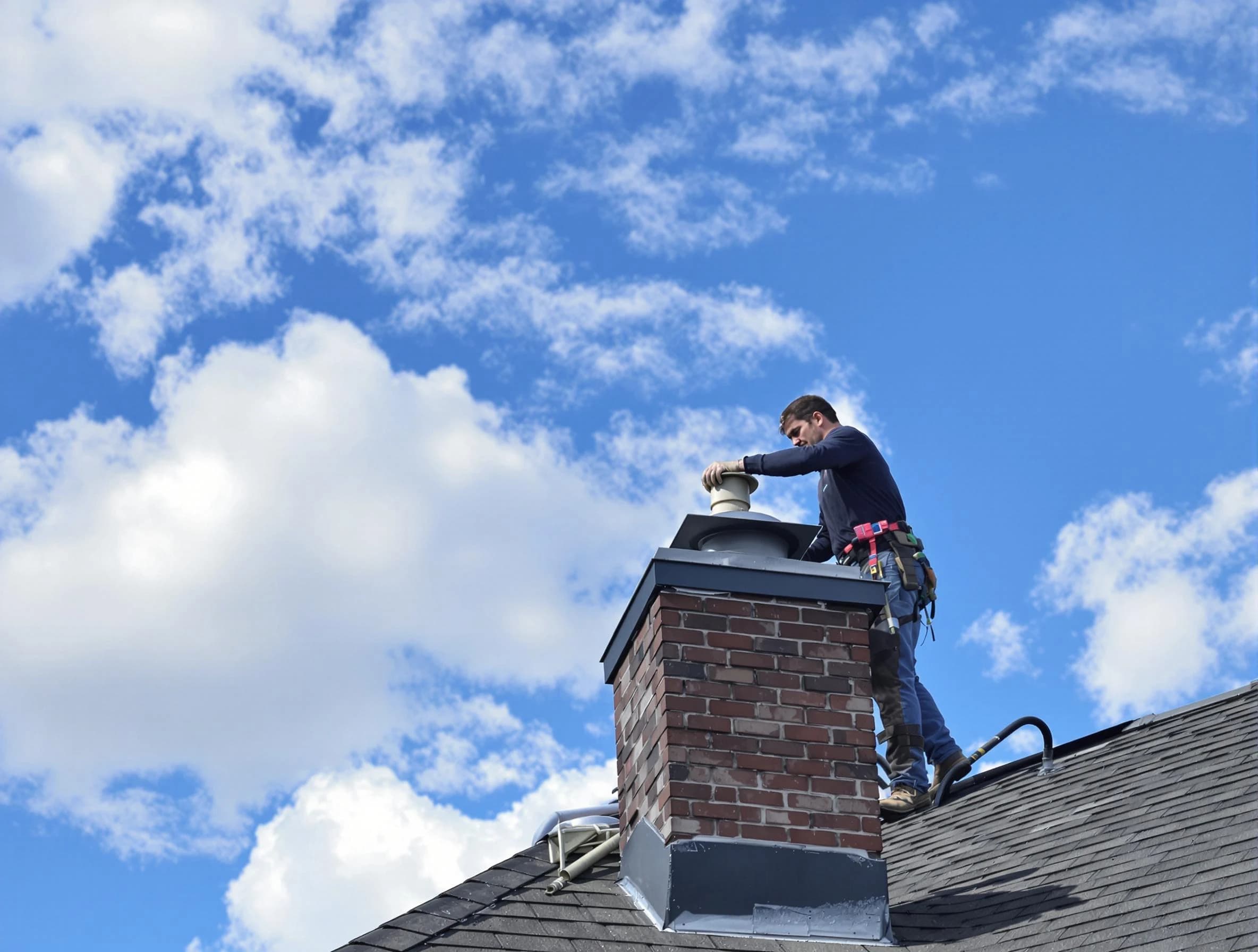 West Bountiful Chimney Sweep installing a sturdy chimney cap in West Bountiful, UT