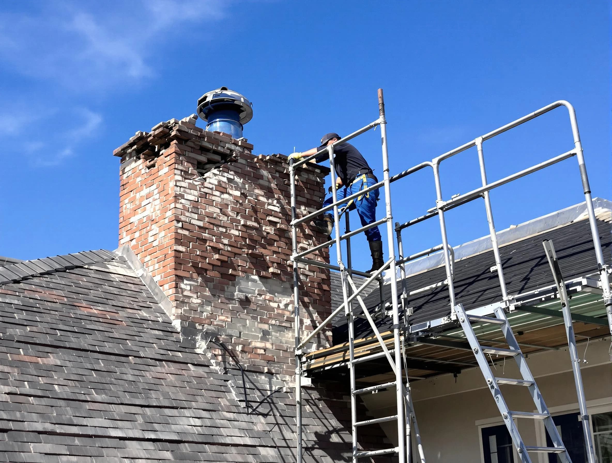 Rebuilding a chimney structure by West Bountiful Chimney Sweep in West Bountiful, UT