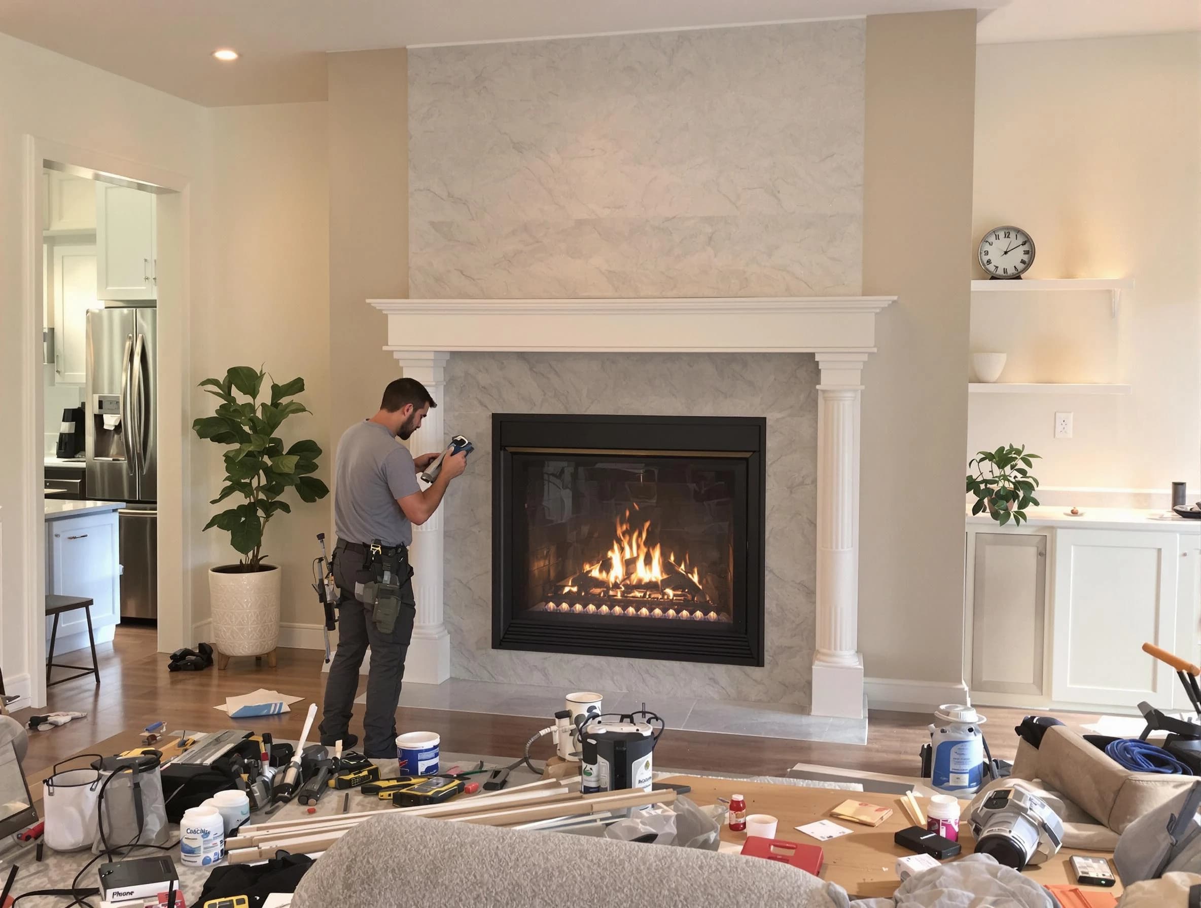 Newly installed fireplace by West Bountiful Chimney Sweep in West Bountiful, UT