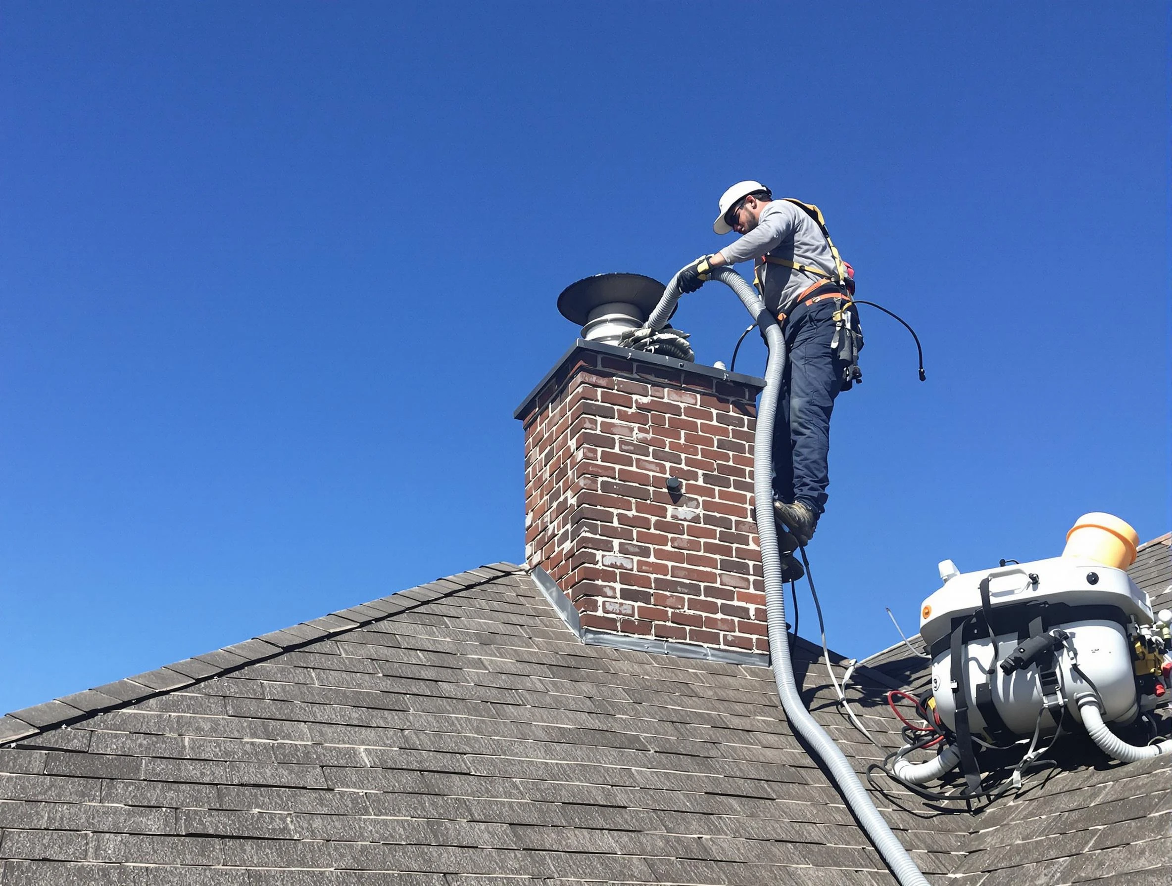Dedicated West Bountiful Chimney Sweep team member cleaning a chimney in West Bountiful, UT
