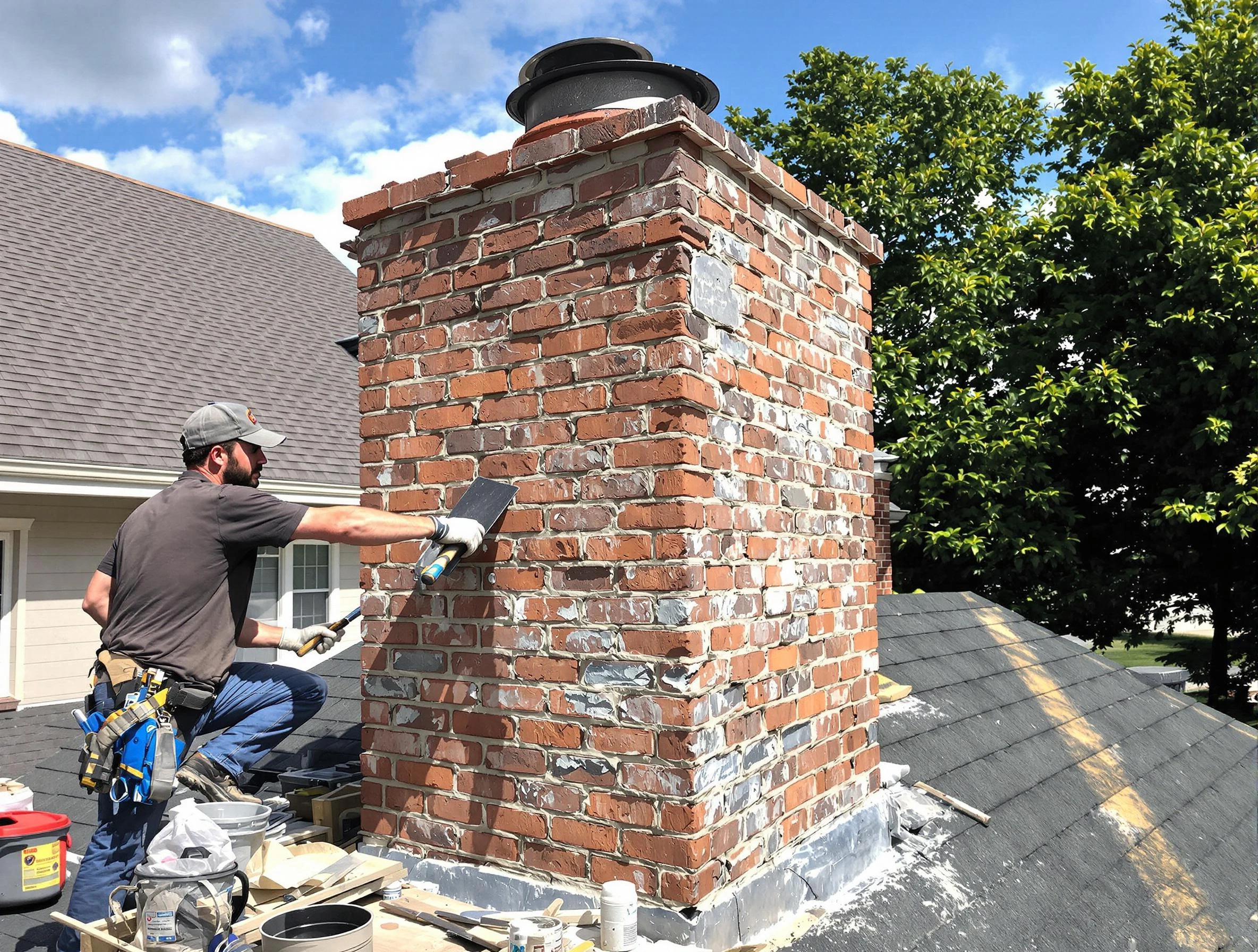 Completed chimney rebuild by West Bountiful Chimney Sweep in West Bountiful, UT