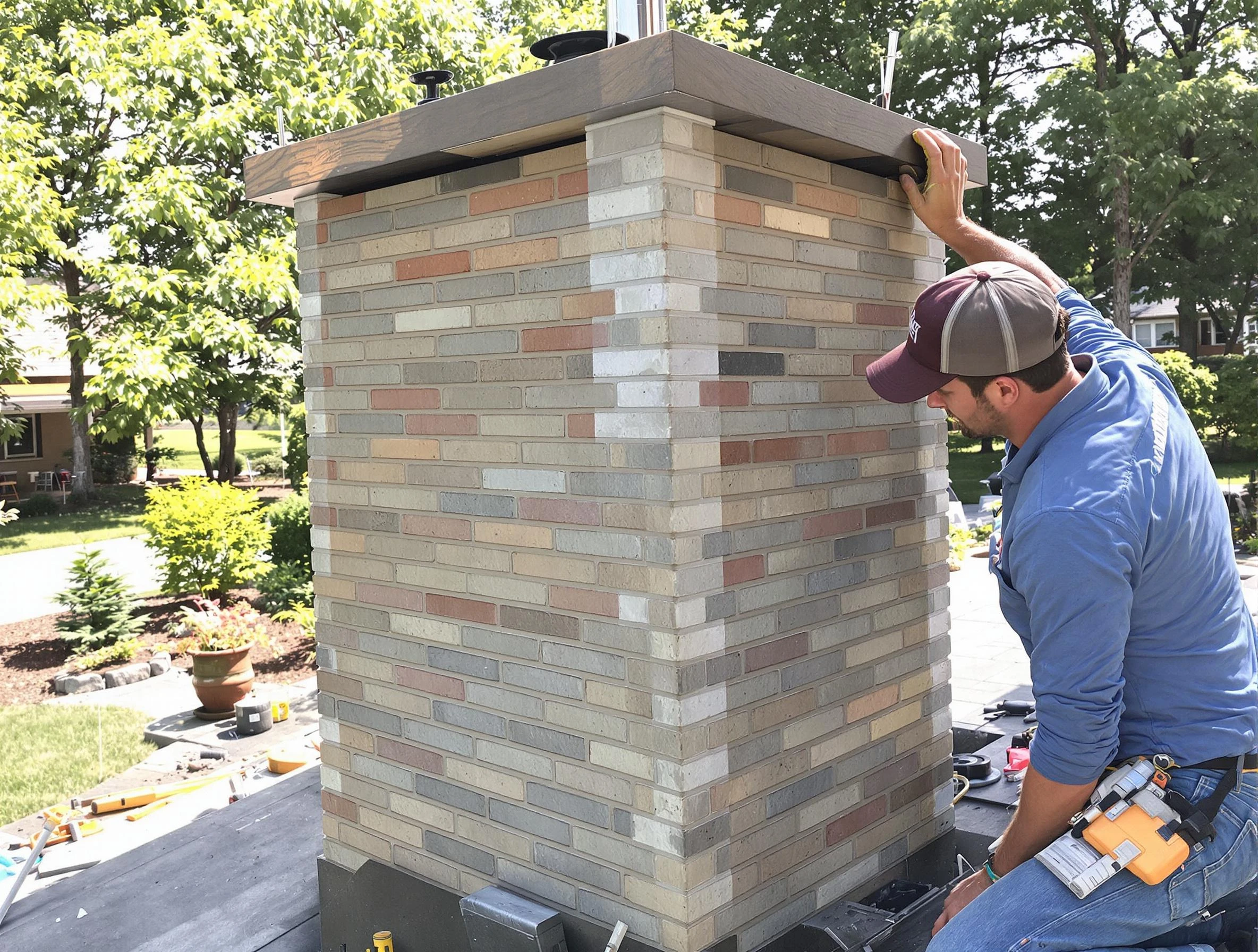 West Bountiful Chimney Sweep completing a modern chimney remodel in West Bountiful, UT