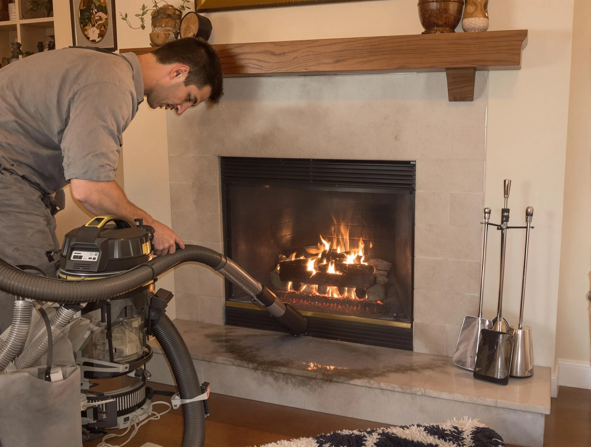Routine fireplace upkeep by West Bountiful Chimney Sweep in West Bountiful, UT